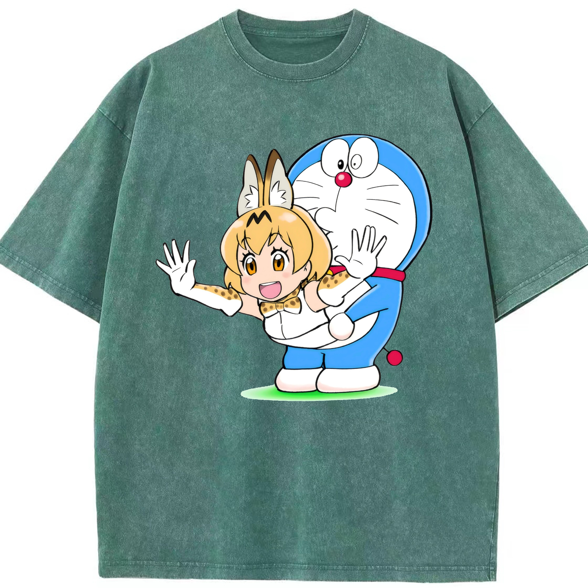 （画像用） ドラえもん Doraemon 綿100% ヴィンテージ風 半袖Tシャツ（フロントプリント）